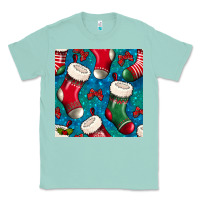 Seafoam christmas socks seamless pattern Classic Tee - BundleAndBundleShop