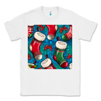 White christmas socks seamless pattern Classic Tee - BundleAndBundleShop