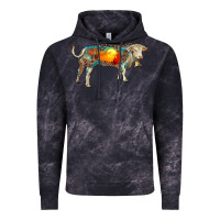 Cloud Black charolais bull with desert and leopard Vintage Hoodie - RanaPortraitStore