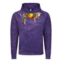 Charolais Bull With Desert And Leopard Vintage Hoodie | Teevron