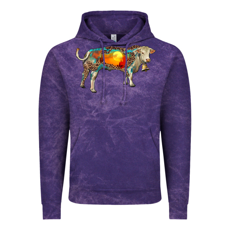 Charolais Bull With Desert And Leopard Vintage Hoodie by RanaPortraitStore | Teevron