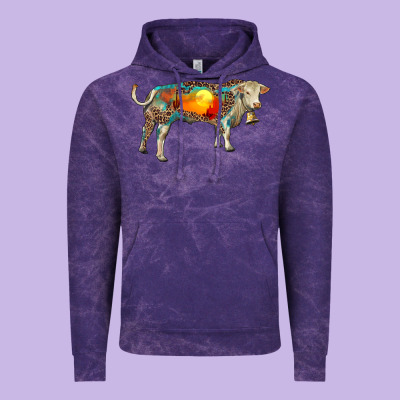 Charolais Bull With Desert And Leopard Vintage Hoodie Designed By Ranaportraitstore