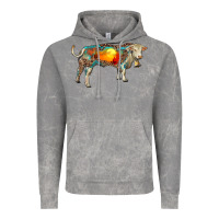 Cloud Rock charolais bull with desert and leopard Vintage Hoodie - RanaPortraitStore