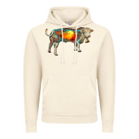 Vintage Artic charolais bull with desert and leopard Vintage Hoodie - RanaPortraitStore