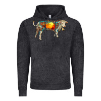 Vintage Black charolais bull with desert and leopard Vintage Hoodie - RanaPortraitStore