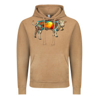 Vintage Camel charolais bull with desert and leopard Vintage Hoodie - RanaPortraitStore