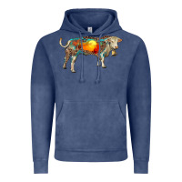 Vintage Denim charolais bull with desert and leopard Vintage Hoodie - RanaPortraitStore