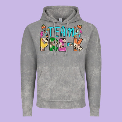Team Pre K Vintage Hoodie Designed By Jahusdesignshop