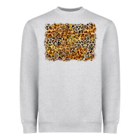 Heather Grey leopard background Heavyweight Sweatshirt - Zillion Design Studio