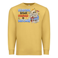 Antique Gold reading because murder is wrong Premium Sweatshirt - MaliasSmallBusiness