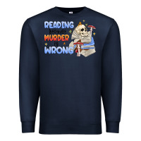Navy reading because murder is wrong Premium Sweatshirt - MaliasSmallBusiness