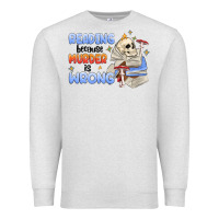 Oatmeal Heather reading because murder is wrong Premium Sweatshirt - MaliasSmallBusiness