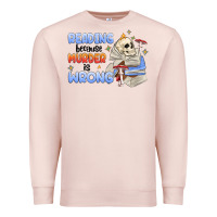 Pale Pink reading because murder is wrong Premium Sweatshirt - MaliasSmallBusiness