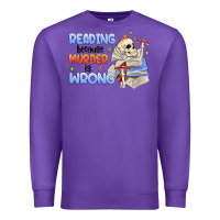Purple reading because murder is wrong Premium Sweatshirt - MaliasSmallBusiness