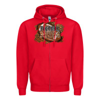 Red football mom Zipper Hoodie - AdoDesignShop