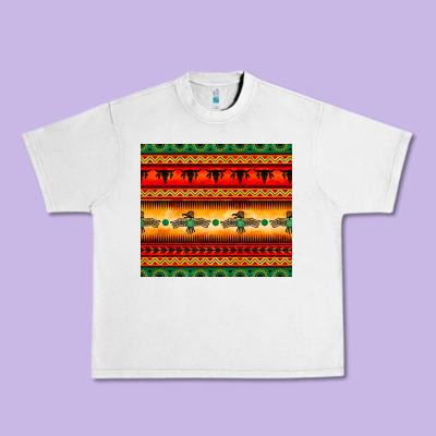 Thunderbird Bullskull Aztec Pattern Urban Heavy Tee Designed By Barkaloodesign