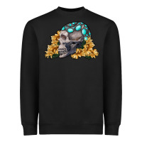 Black skull with sunflowers Heavyweight Sweatshirt - RanaPortraitStore