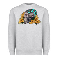 Skull With Sunflowers Heavyweight Sweatshirt | Teevron