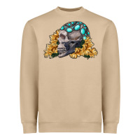 Mushroom skull with sunflowers Heavyweight Sweatshirt - RanaPortraitStore