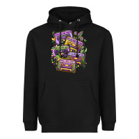 Black mardi gras cassette tapes Heavyweight Hoodie - MaliasSmallBusiness