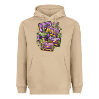 Mushroom mardi gras cassette tapes Heavyweight Hoodie - MaliasSmallBusiness