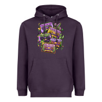 Plum mardi gras cassette tapes Heavyweight Hoodie - MaliasSmallBusiness