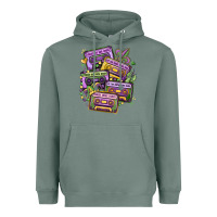 Sage mardi gras cassette tapes Heavyweight Hoodie - MaliasSmallBusiness