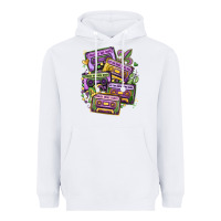 White mardi gras cassette tapes Heavyweight Hoodie - MaliasSmallBusiness