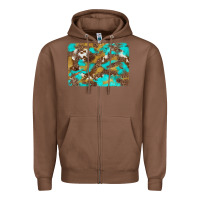 Chestnut western turquoise leopard and cowhide background Zipper Hoodie - Artiststas