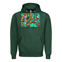 Sports Green western turquoise leopard and cowhide background Zipper Hoodie - Artiststas