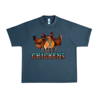 Midnight Navy crazychickens Urban Heavy Tee - CowhideDigitalArt