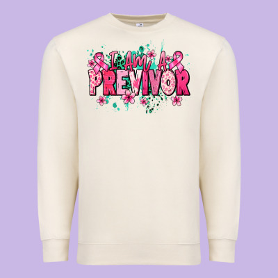 I Am A Previvor Premium Sweatshirt Designed By Nancycooperartshop