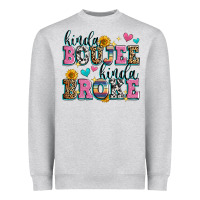 Heather Grey kinda boujee kinda broke Heavyweight Sweatshirt - Zillion Design Studio
