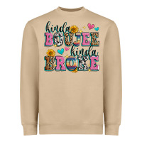 Kinda Boujee Kinda Broke Heavyweight Sweatshirt | Teevron