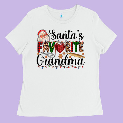 Santa's Favorite Grandma Ladies Tee Designed By Adodesignshop