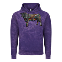 Cloud Purple black angus bull with western patterns Vintage Hoodie - RanaPortraitStore