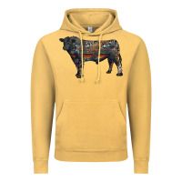 Vintage Mustard black angus bull with western patterns Vintage Hoodie - RanaPortraitStore