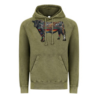 Vintage Olive black angus bull with western patterns Vintage Hoodie - RanaPortraitStore