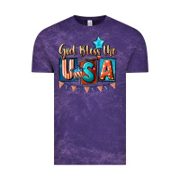 Cloud Purple God bless the USA 4th of july Vintage Tee - CowGirlArtShop