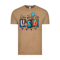 Vintage Coffee God bless the USA 4th of july Vintage Tee - CowGirlArtShop