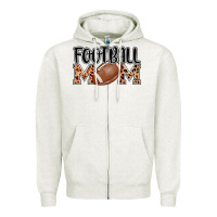 Oatmeal Heather football mom Zipper Hoodie - AdoDesignShop