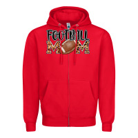 Red football mom Zipper Hoodie - AdoDesignShop