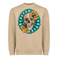 Mushroom skull with gemstone and sunflower Heavyweight Sweatshirt - RanaPortraitStore
