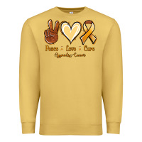 Antique Gold Peace love cure Appendix Cancer Premium Sweatshirt - NancyCooperArtShop