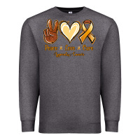 Charcoal Heather Peace love cure Appendix Cancer Premium Sweatshirt - NancyCooperArtShop