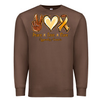 Chestnut Peace love cure Appendix Cancer Premium Sweatshirt - NancyCooperArtShop