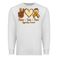Oatmeal Heather Peace love cure Appendix Cancer Premium Sweatshirt - NancyCooperArtShop