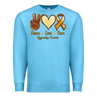 Ocean Blue Peace love cure Appendix Cancer Premium Sweatshirt - NancyCooperArtShop