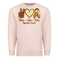 Pale Pink Peace love cure Appendix Cancer Premium Sweatshirt - NancyCooperArtShop