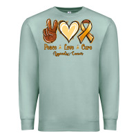 Seafoam Peace love cure Appendix Cancer Premium Sweatshirt - NancyCooperArtShop